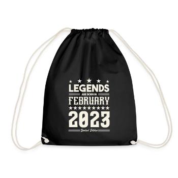 Gift Legend February 2023. Gift February 2023. - Drawstring Bag - black - Front