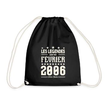 cadeau d'anniversaire Février 2006. février 2006. - Sac de sport léger - noir - Devant