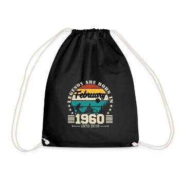 février 1960. Cadeau d'anniversaire février 1960. - Sac de sport léger - noir - Devant