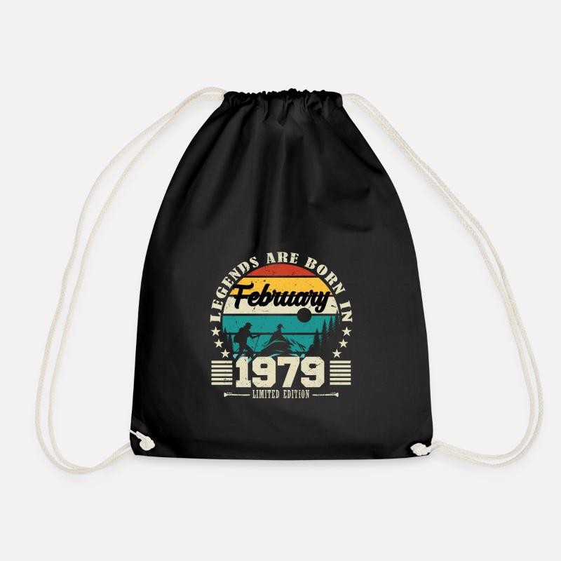 Februar 1979. Geburtstagsgeschenk Februar 1979. - Turnbeutel - Schwarz