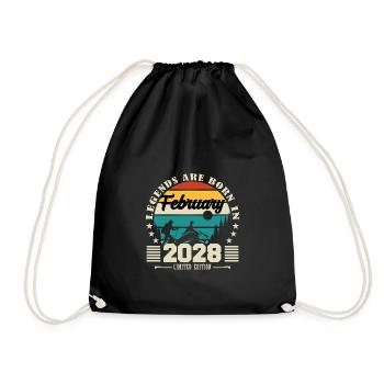 février 2028. Cadeau d'anniversaire février 2028. - Sac de sport léger - noir - Devant
