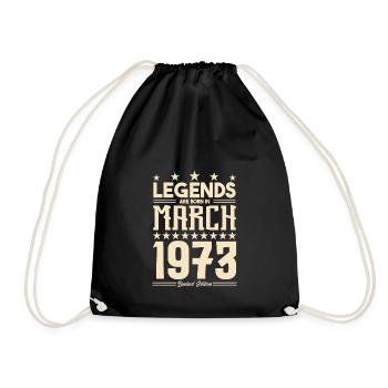 Gift Legend März 1973. Geschenk März 1973. März. - Turnbeutel - Schwarz - Vorne