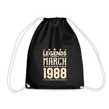Cadeau Légende mars 1988. cadeau Mars 1988. March. - Sac de sport léger - noir - Devant
