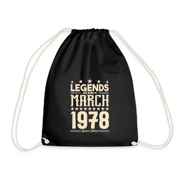 Gift Legend March 1978. gift March 1978. March. - Drawstring Bag - black - Front