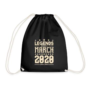Cadeau Légende mars 2020. cadeau Mars 2020. March. - Sac de sport léger - noir - Devant