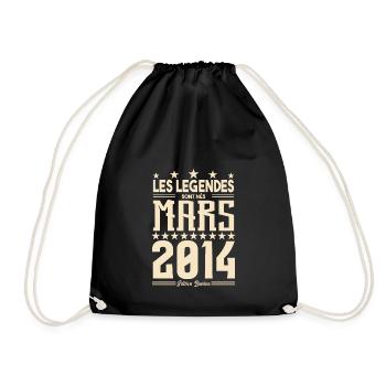 cadeau d'anniversaire mars 2014. Mars 2014. - Sac de sport léger - noir - Devant