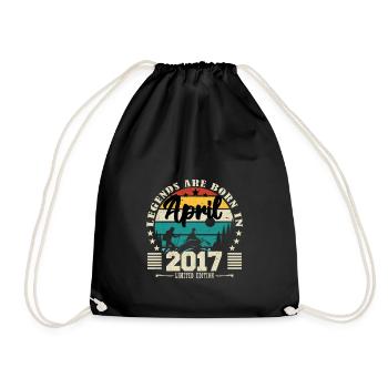April 2017 Birthday gift April 2017. April - Drawstring Bag - black - Front