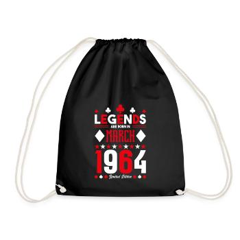 cadeau d'anniversaire Mars 1964. jeux de carte . - Sac de sport léger - noir - Devant