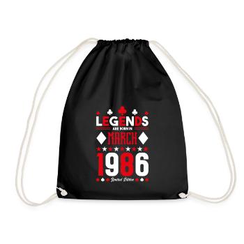 cadeau d'anniversaire Mars 1986. jeux de carte. - Sac de sport léger - noir - Devant