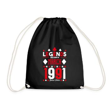 cadeau d'anniversaire Mars 1991. jeux de carte. - Sac de sport léger - noir - Devant