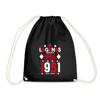 cadeau d'anniversaire avril 1951. jeux de carte. - Sac de sport léger - noir - Devant