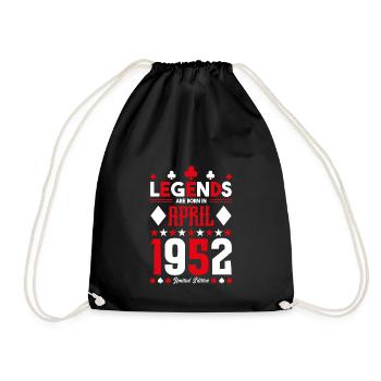 cadeau d'anniversaire avril 1952. jeux de carte. - Sac de sport léger - noir - Devant