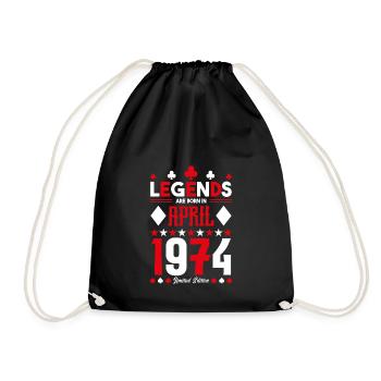cadeau d'anniversaire avril 1974. jeux de carte. - Sac de sport léger - noir - Devant