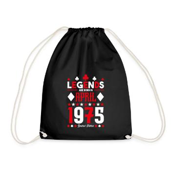 cadeau d'anniversaire avril 1975. jeux de carte. - Sac de sport léger - noir - Devant