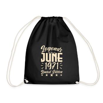 1971 births Birthday gift 1971. - Drawstring Bag - black - Front