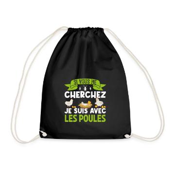 si vous me cherchez je suis avec les poules - Sac de sport léger - noir - Devant