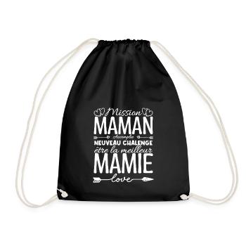 Cadeau Annonce Grossesse Mamie. Mission de maman. - Sac de sport léger - noir - Devant