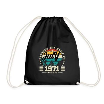 Juli 1971. Geburtstagsgeschenk Juli 1971. - Turnbeutel - Schwarz - Vorne