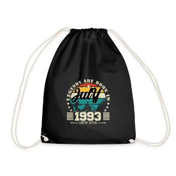 July 1993. Birthday present July 1993. - Drawstring Bag - black - Front