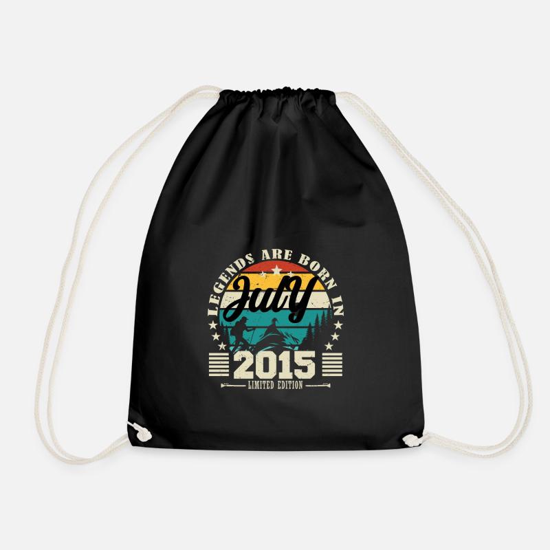 Juli 2015. Geburtstagsgeschenk Juli 2015. - Turnbeutel - Schwarz