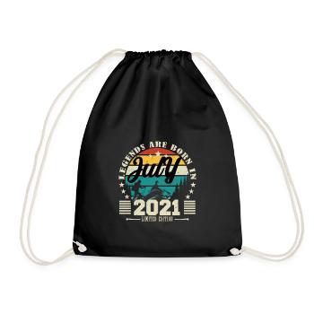 July 2021. Birthday gift July 2021. - Drawstring Bag - black - Front