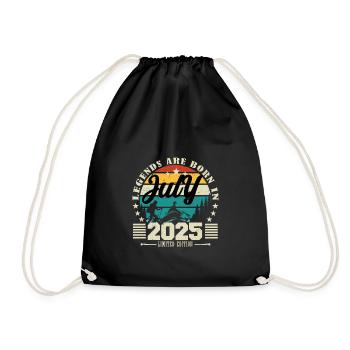 Juillet 2025. Cadeau d'anniversaire juillet 2025. - Sac de sport léger - noir - Devant