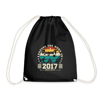 August 2017. Birthday gift August 2017. August - Drawstring Bag - black - Front