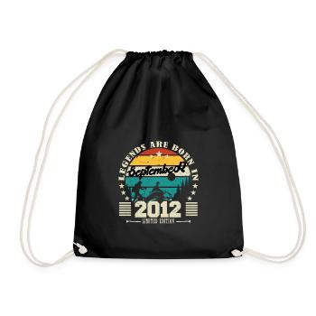 September 2012. Birthday gift September 2012 - Drawstring Bag - black - Front