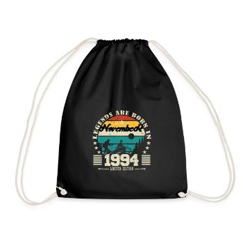 November 1994. November 1994 Birthday Gift. - Drawstring Bag - black - Front