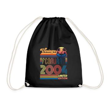 Anniversaire Février 2004. Cadeau Fevrier 2004. - Sac de sport léger - noir - Devant