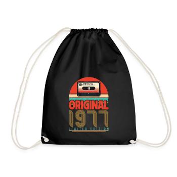 Cadeau Anniversaire Vintage 1977. Rétro 1977. - Sac de sport léger - noir - Devant