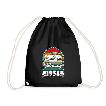 Anniversaire février 1958, Vintage février 1958. - Sac de sport léger - noir - Devant