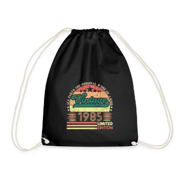 Retro 1985 Geburtstagsgeschenk. Jahrgang 1985. - Turnbeutel - Schwarz - Vorne