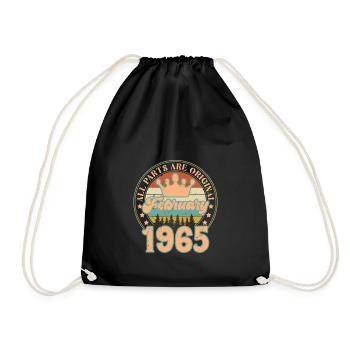 Février 1965. Cadeau d’anniversaire février 1965. - Sac de sport léger - noir - Devant
