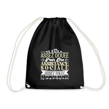 Cadeau Assistante Sociale. Parfaite Assistante. - Sac de sport léger - noir - Devant