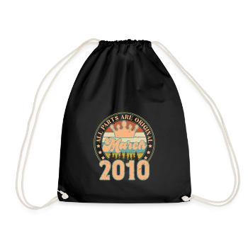 Mars 2010. Cadeau d’anniversaire mars 2010. March. - Sac de sport léger - noir - Devant