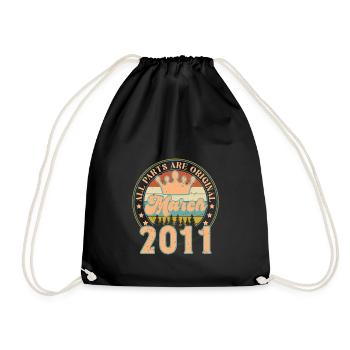 March 2011. March 2011 Birthday Gift. March. - Drawstring Bag - black - Front