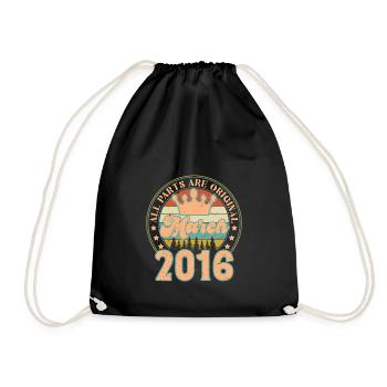 Mars 2016. Cadeau d’anniversaire mars 2016. March. - Sac de sport léger - noir - Devant