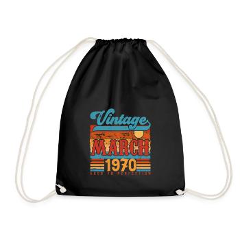 Mars 1970, Cadeau Anniversaire Vintage Mars 1970. - Sac de sport léger - noir - Devant