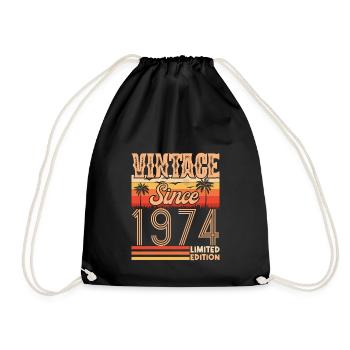 anniversaire 1974. Vintage né en 1974 anniversaire - Sac de sport léger - noir - Devant