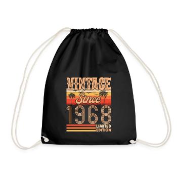 1968. Jahrgang Jahrgang 1968 Geburtstag - Turnbeutel - Schwarz - Vorne