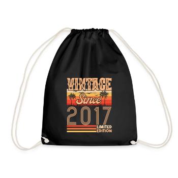 anniversaire 2017. Vintage né en 2017 anniversaire - Sac de sport léger - noir - Devant