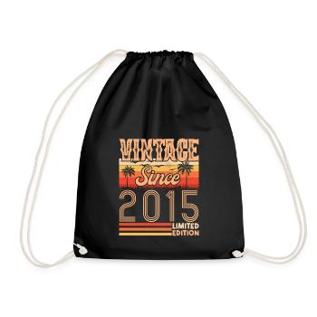 anniversaire 2015. Vintage né en 2015 anniversaire - Sac de sport léger - noir - Devant