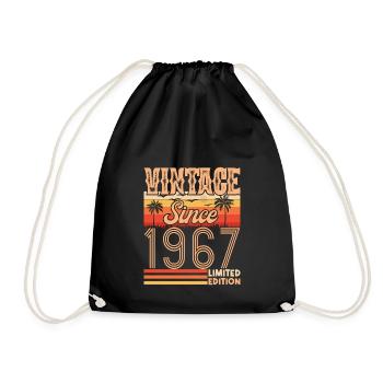 anniversaire 1967. Vintage né en 1967 anniversaire - Sac de sport léger - noir - Devant