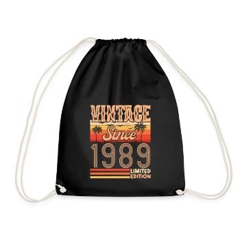 1989. Jahrgang Jahrgang 1989 Geburtstag - Turnbeutel - Schwarz - Vorne