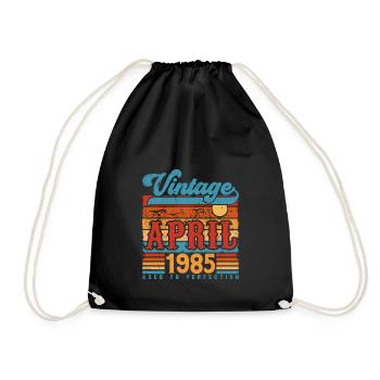 Avril 1985, Cadeau Anniversaire Vintage avril 1985 - Sac de sport léger - noir - Devant
