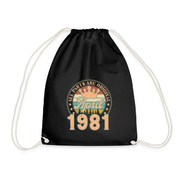 Avril 1981. Cadeau d’anniversaire avril 1981 April - Sac de sport léger - noir - Devant