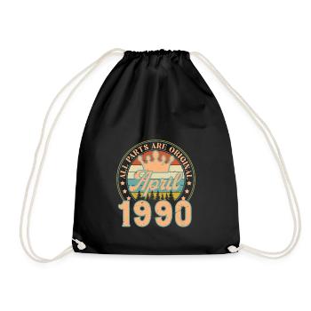 Avril 1990. Cadeau d’anniversaire avril 1990 April - Sac de sport léger - noir - Devant
