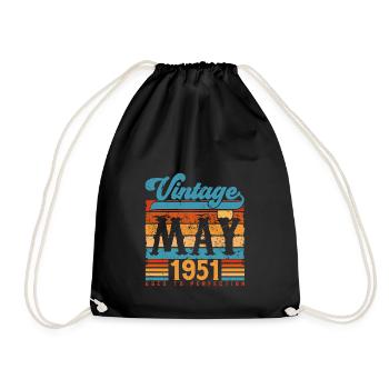 Mai 1951, Cadeau Anniversaire Vintage mai 1951. - Sac de sport léger - noir - Devant