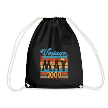 May 2000, Vintage Birthday Gift May 2000. - Drawstring Bag - black - Front